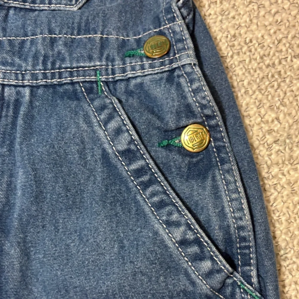 Liberty Denim Overalls with Green Trim Youth
